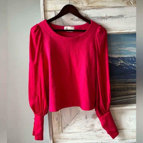 Anthropologie pink balloon sleeve top - Picture 3 of 9